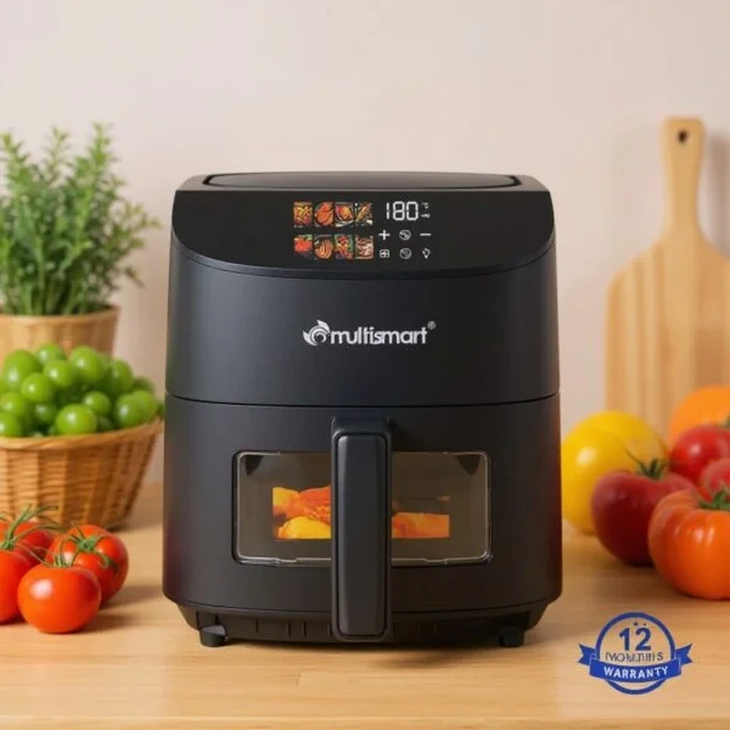 AirFryer 6L 1500W Numérique Avec Fenêtre Visible Multismart MS-AF1016