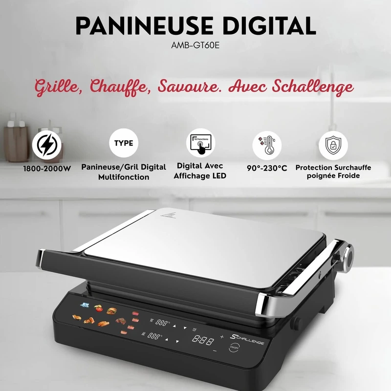 PANINEUSE DIGITAL CONTACT GRILL 2000 W