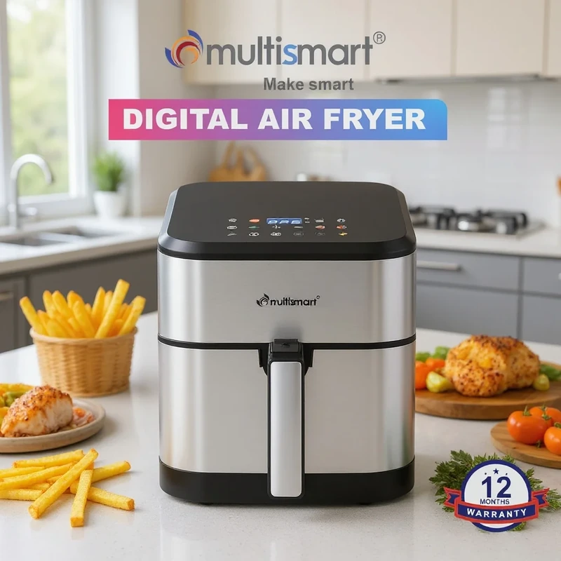 AirFryer inox 8L 1800W Numérique Multismart MS-AF3248